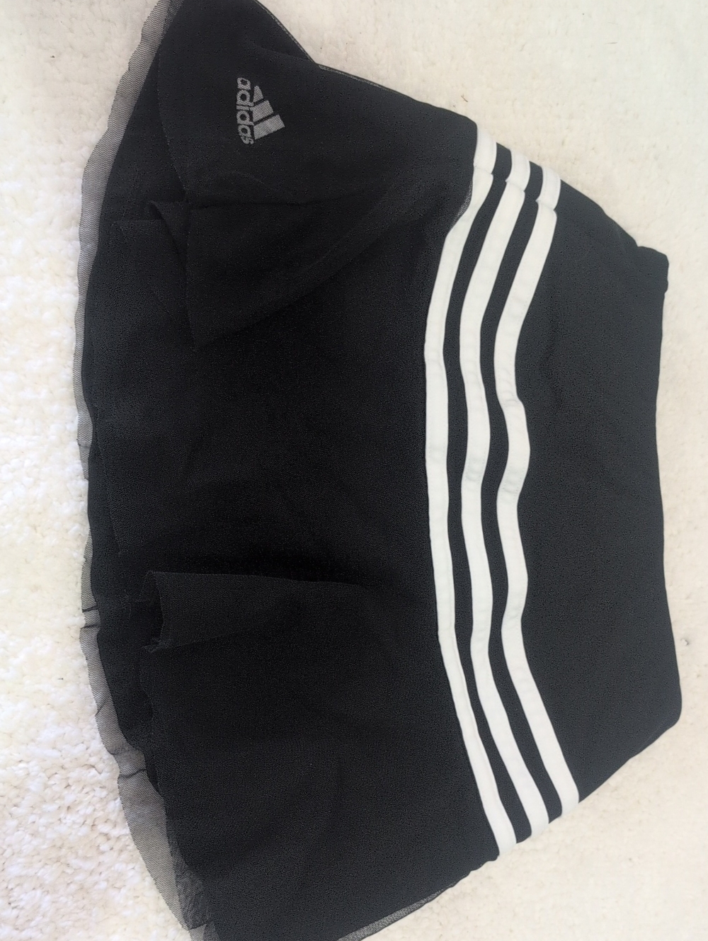 adidas Black Skirt with White Three-Stripe Trim